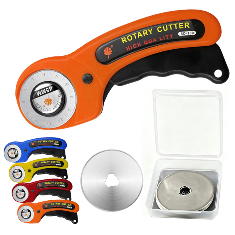 Rotary Cutter For Fabric 45Mm - Stof Rotatieknipper 45mm mesje kaart papier