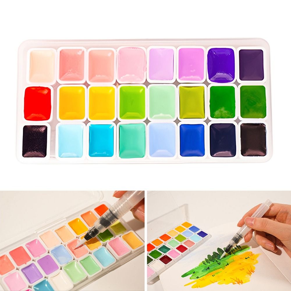 Watercolor Paint Set Solid Pigment - 24 kleuren aquarelverfset 1 ml per
