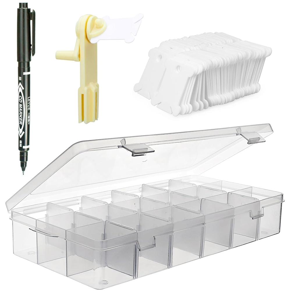 Cotton Embroidery Thread Skeins - Borduurgaren Organizer met 18 compartimenten, opbergdoos