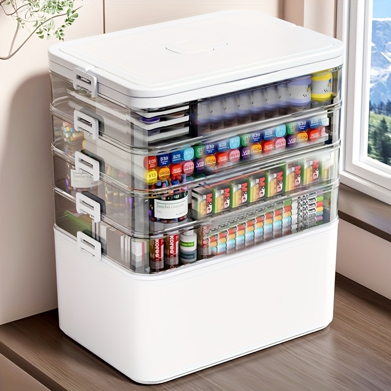 Sewing - Multifunctionele meerlaagse opbergbox met handvat, grote/extra