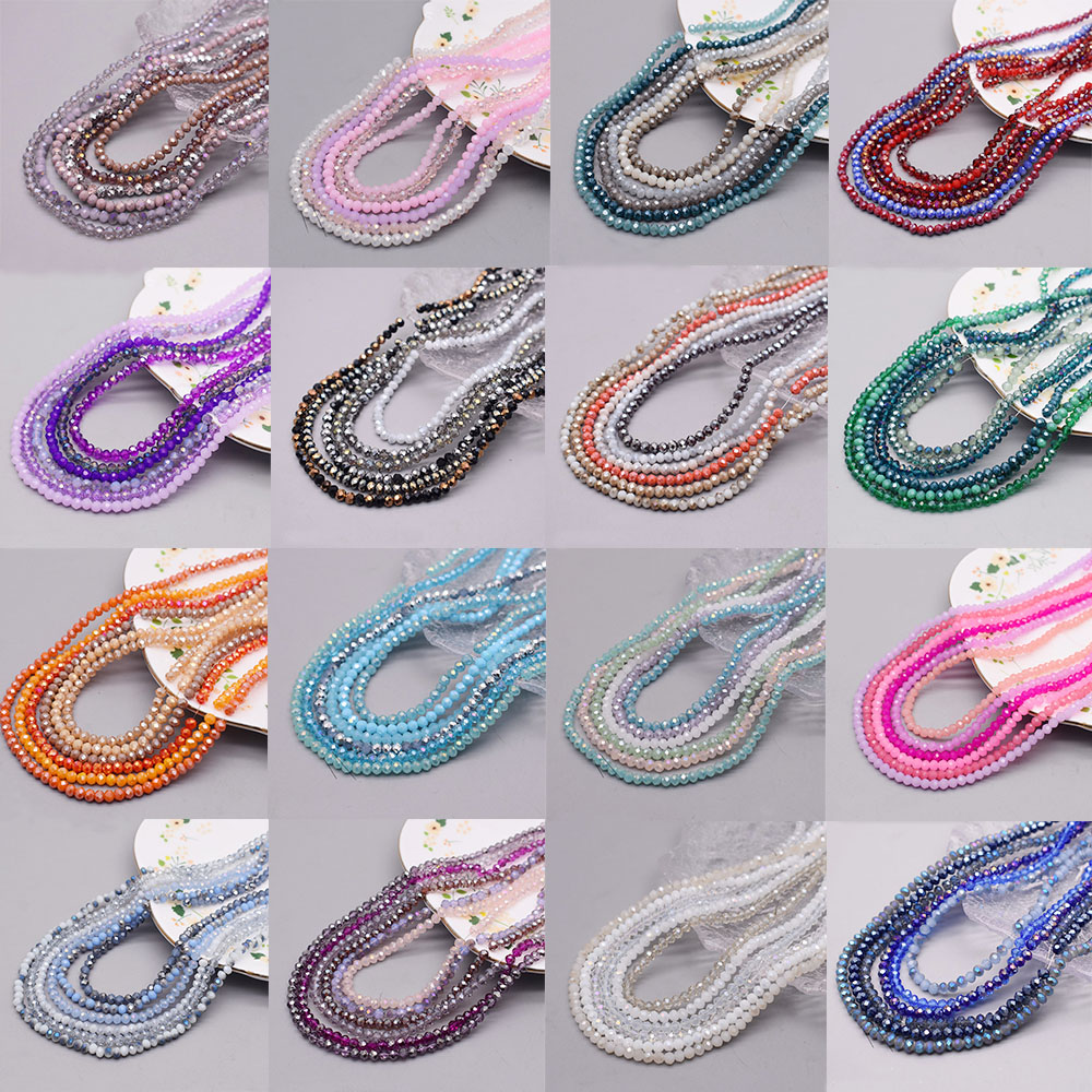 Glass Seed Beads 2Mm Jewelry Making - Kleurenschema 6 streng/zak 4 mm Rondelle