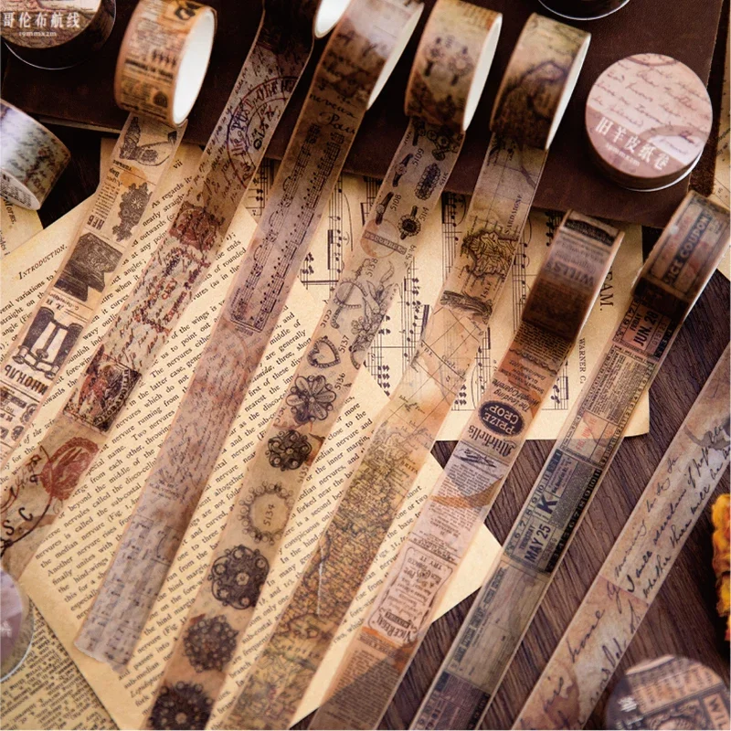 Vintage Junk Journal Scrapbooking Paper - 18.5Mm * 2M Vintage Washi Paper