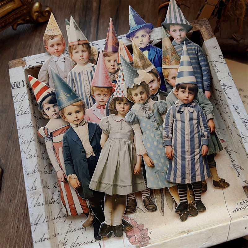 Vintage Junk Journal Scrapbooking Paper - 15 stuks vintage clown party kinderen
