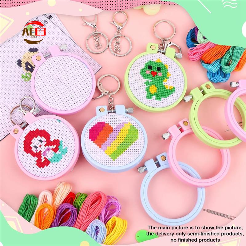 Cross Stitch Stamped Kits Beginners - AEE3-6 Stuks Gestempeld Borduurpakketten Voor Kinderen