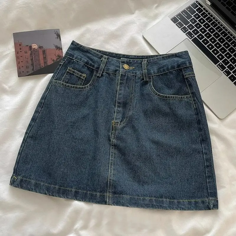 Embroidery - Y2K Denim Rok Set: Vintage Japanse