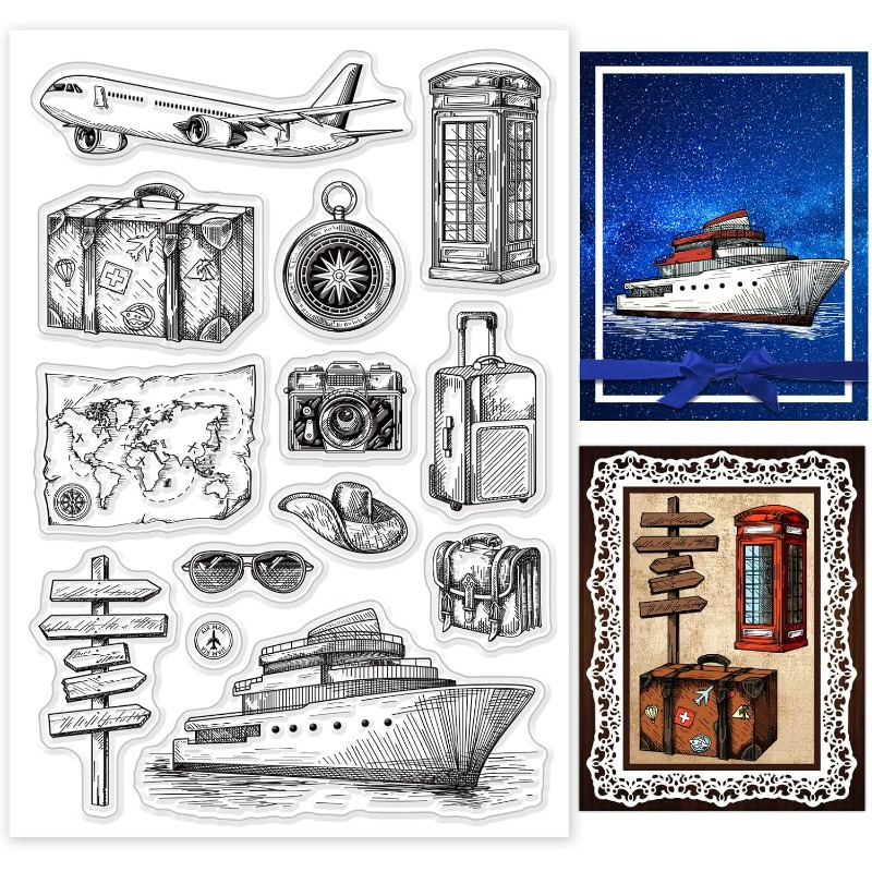 Clear Silicone Stamps For Card Making - Reizen siliconen duidelijke stempel vliegtuig kaart
