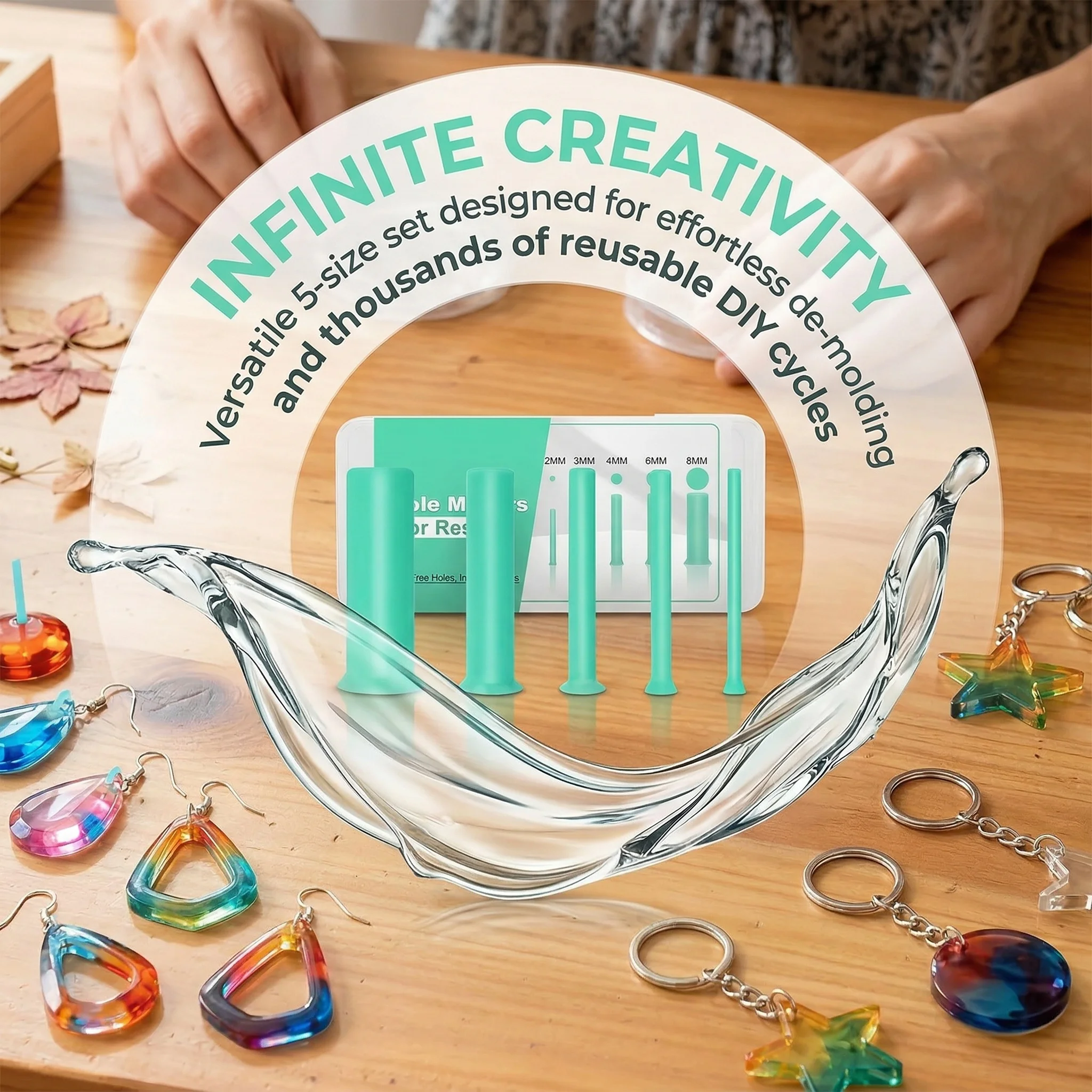 Silicone Epoxy Resin Molds Set - 35-delige harsgatopener set 2-8mm, gereedschap voor