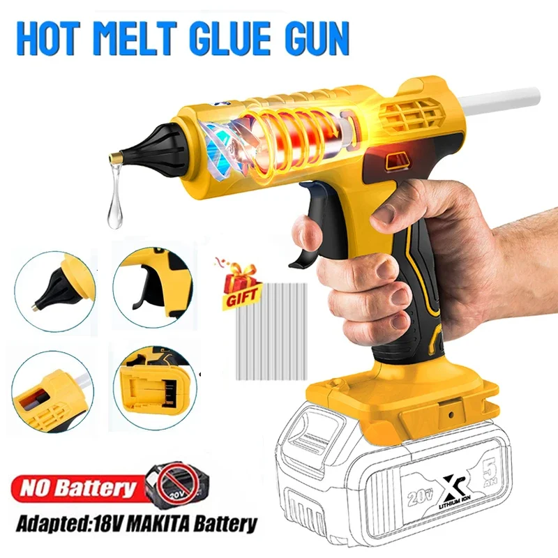 Hot Melt Glue Gun Cordless - Draadloze Elektrische Handheld Hot Lijmpistool Reparatie