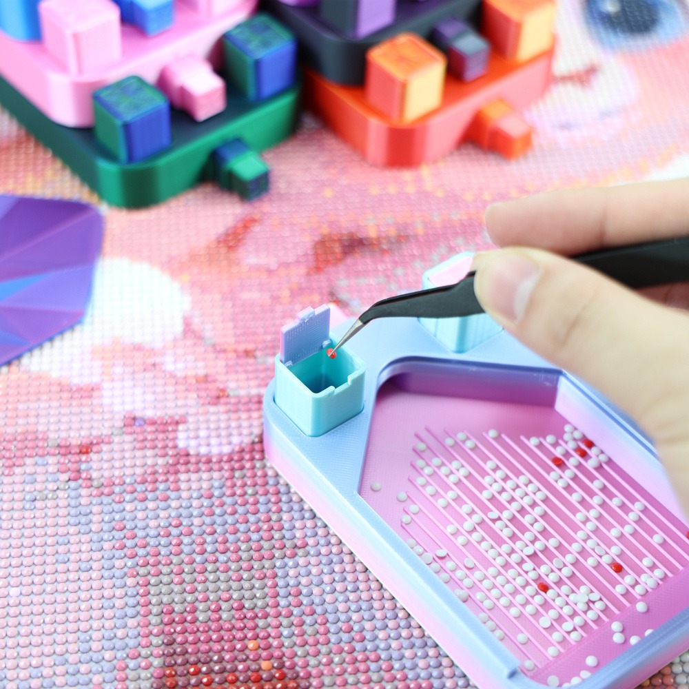Painting Supplies - Meerkleurige diamant schilderij bak met 2