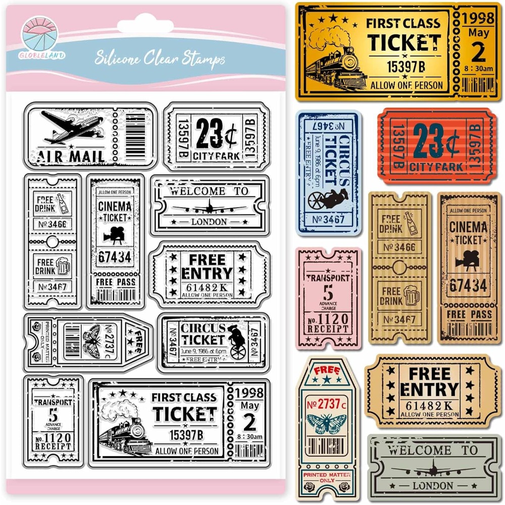 Clear Silicone Stamps For Card Making - Vintage Ticket Clear Stamp voor Scrapbooking