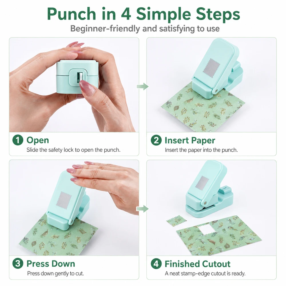 Postzegelrand papierpons voor  - Scrapbooking recensie en prijs