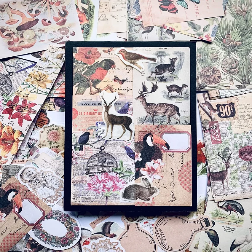 Vintage stickers voor journali - Vintage Junk Journal Scrapbooking Paper recensie en prijs