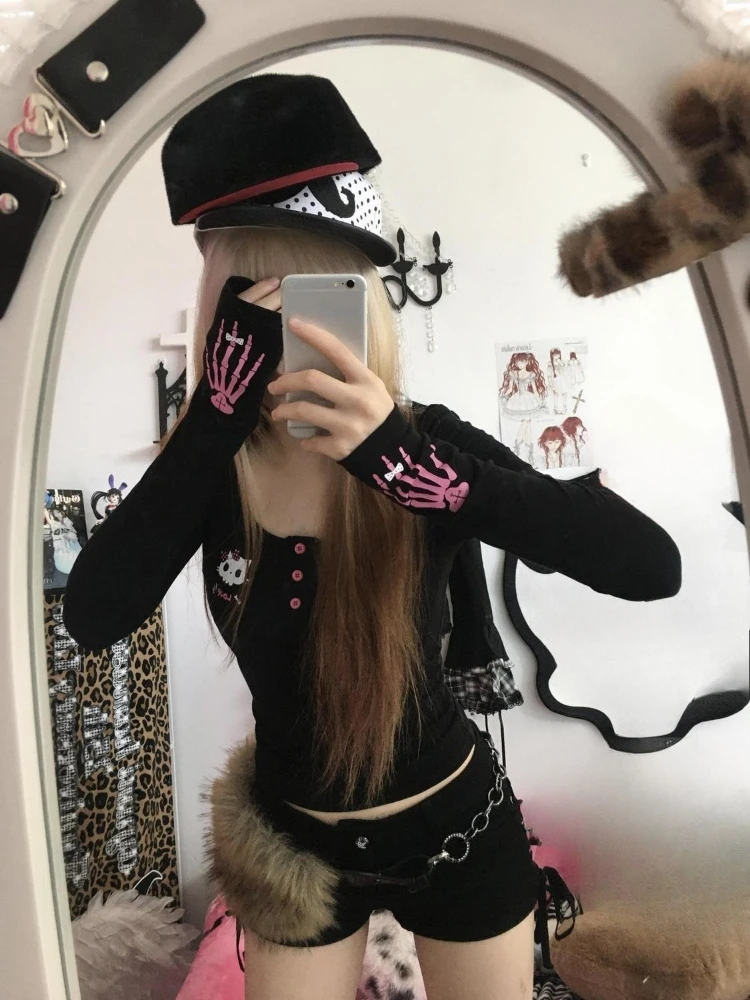 Y2K Vintage Cartoon Print T-sh - Embroidery recensie en prijs