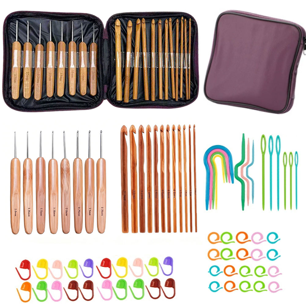 74-delige bamboe haaknaaldset, - Craft Tools recensie en prijs