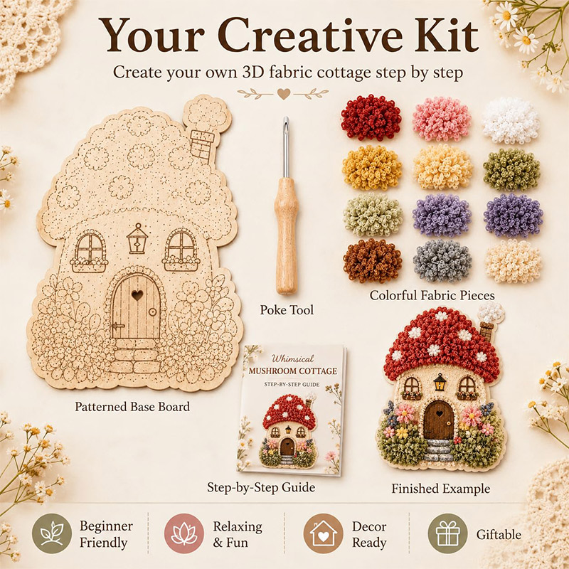 3D Mushroom House Poke Art DIY - Craft Tools recensie en prijs