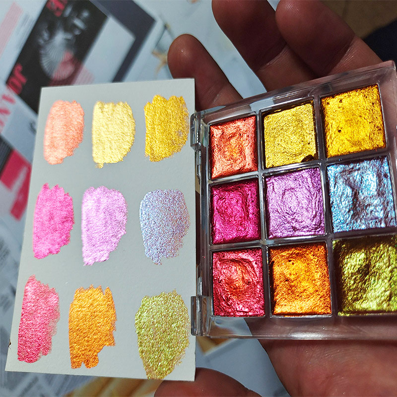 9 kleur Nail Solid Pigment Aur - Watercolor Paint Set Solid Pigment recensie en prijs