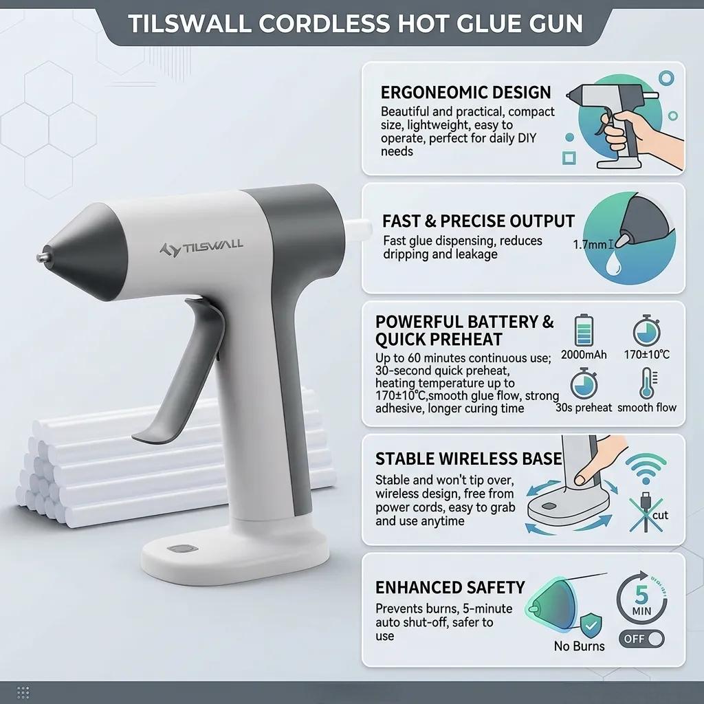 Draadloze hete lijmpistool met - Hot Melt Glue Gun Cordless recensie en prijs