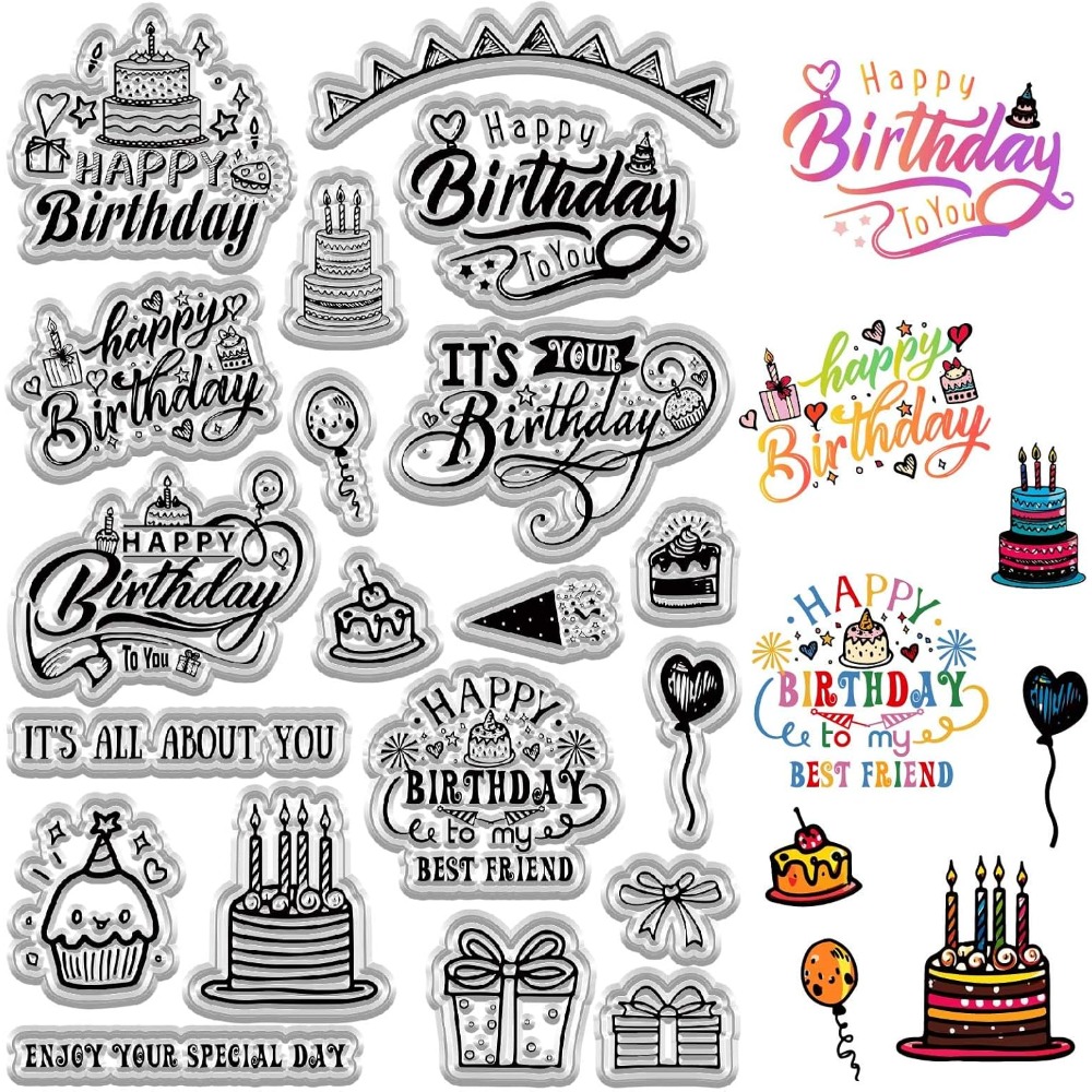 Gelukkige Verjaardag Clear Ste - Clear Silicone Stamps For Card Making recensie en prijs