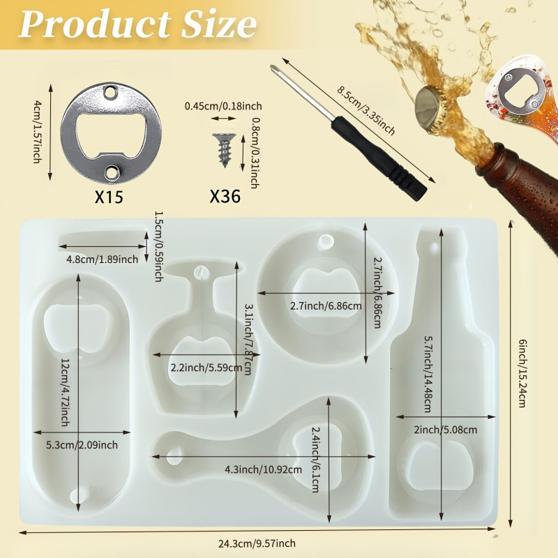 Flessenopener harsvorm, bier s - Silicone Epoxy Resin Molds Set recensie en prijs
