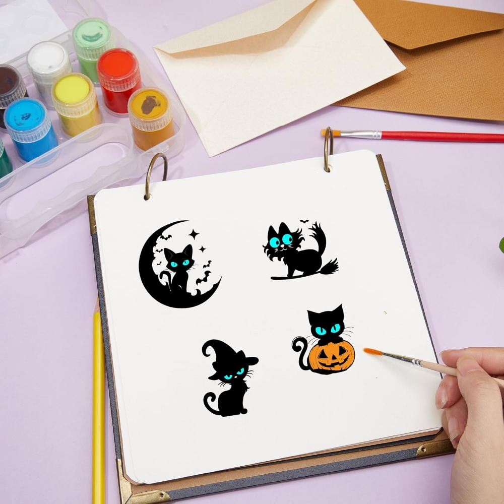 Halloween zwarte katten duidel - Clear Silicone Stamps For Card Making recensie en prijs