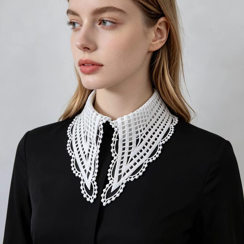 Dames witte geruite valse kraa - Embroidery recensie en prijs