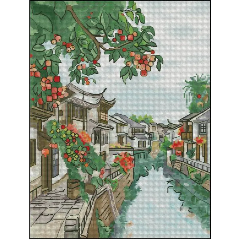 [[CC904-Water Town Jiangnan] D - Cross Stitch Stamped Kits Beginners recensie en prijs