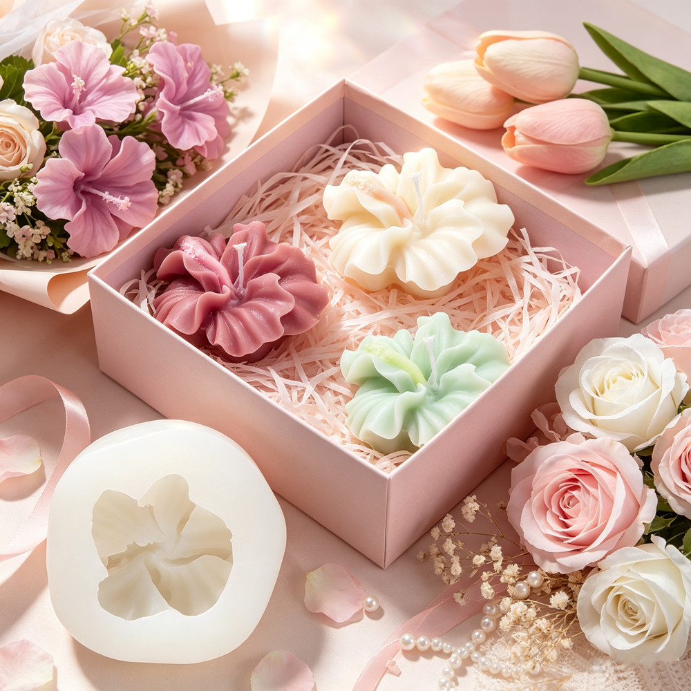 2 stuks Hibiscus Bloem Kaarsvo - Silicone Epoxy Resin Molds Set recensie en prijs