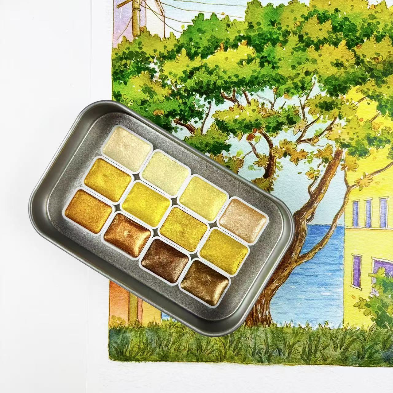 Een complete set professionele - Watercolor Paint Set Solid Pigment recensie en prijs
